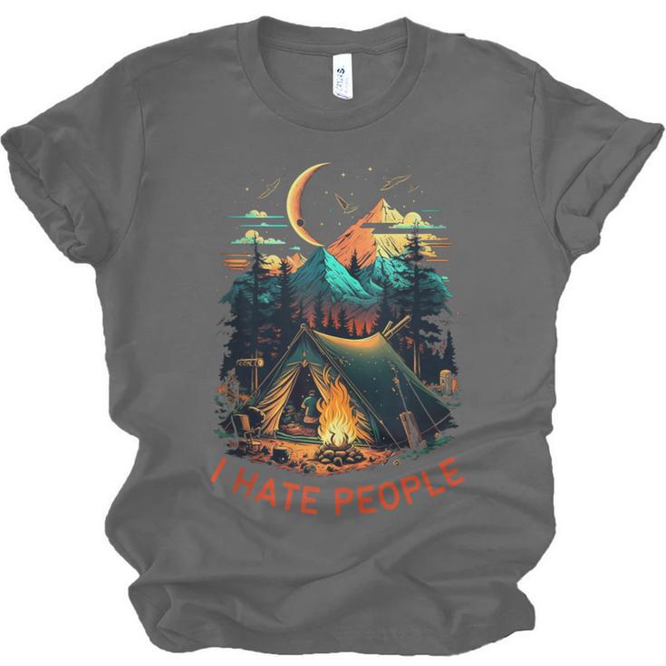 I Hate People Id Rather Be Camping Sarcastic Introvert Unisex Jersey T-Shirt I Hate People Id Rather Be Camping Sarcastic Introvert Unisex Jersey T-Shirt