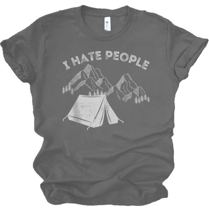 I Hate People Introvert Sarcastic I Love Camping Unisex Jersey T-Shirt I Hate People Introvert Sarcastic I Love Camping Unisex Jersey T-Shirt