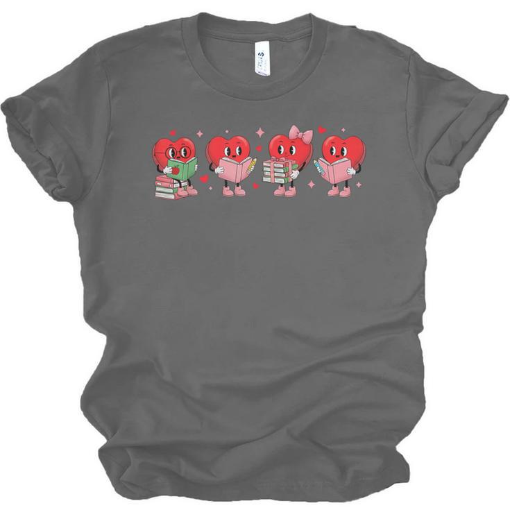 Heart Reading Books Valentine Teacher Library Book Lover Unisex Jersey T-Shirt Heart Reading Books Valentine Teacher Library Book Lover Unisex Jersey T-Shirt