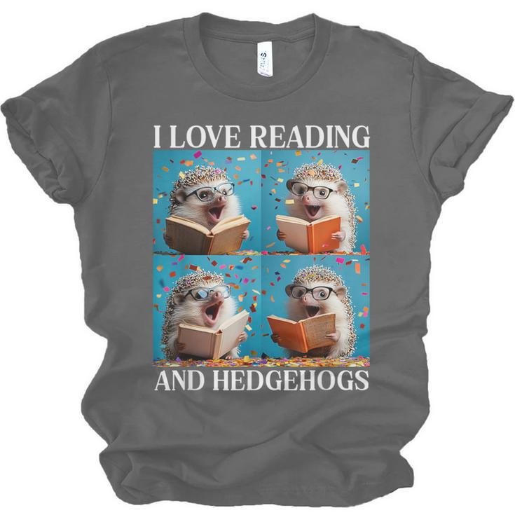 Hedgehog Love Reading And Hedgehogs Child Book Lover Unisex Jersey T-Shirt