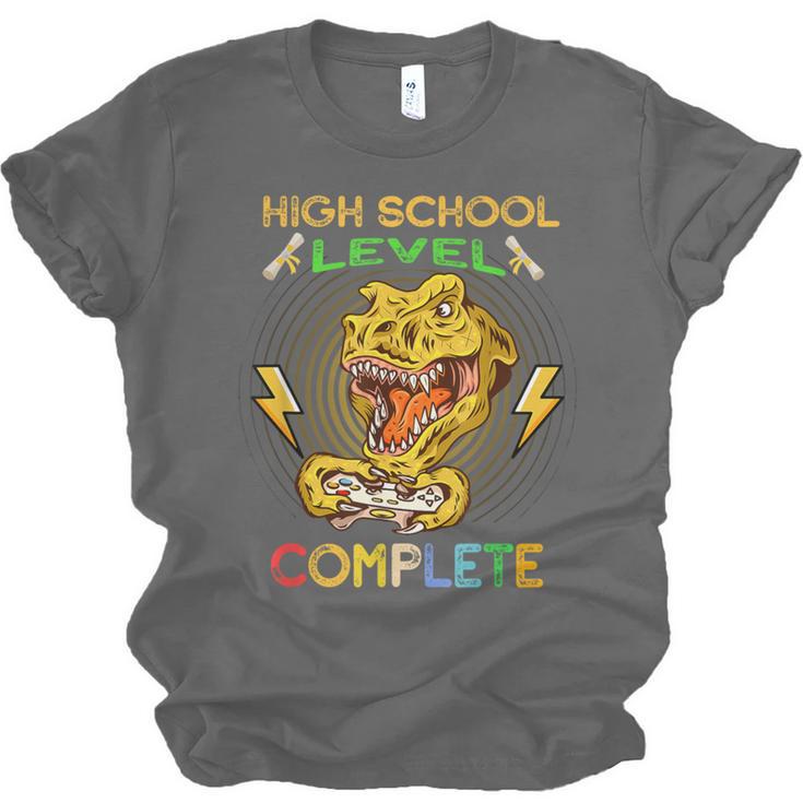 High School Level Complete Gamer Graduation Dinosaur 2021 Unisex Jersey T-Shirt