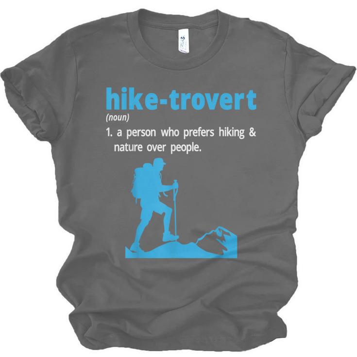 Hike-Trovert Hiking Humor Definition Introvert Unisex Jersey T-Shirt Hike-Trovert Hiking Humor Definition Introvert Unisex Jersey T-Shirt