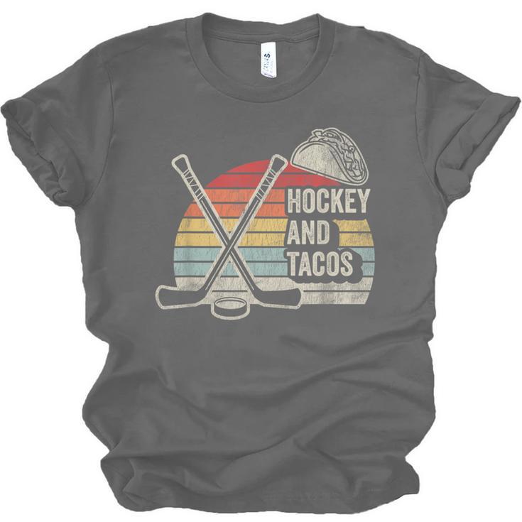 Hockey And Tacos Retro Nostalgia Lovers Unisex Jersey T-Shirt