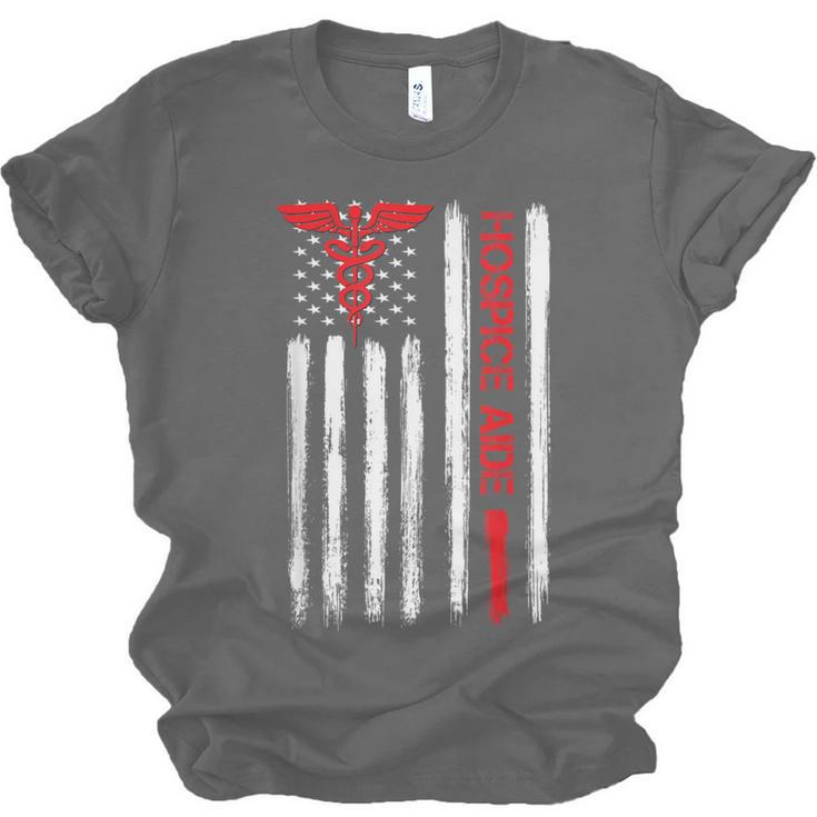 Hospice Aide American Flag Nurses Graduation Medical Unisex Jersey T-Shirt