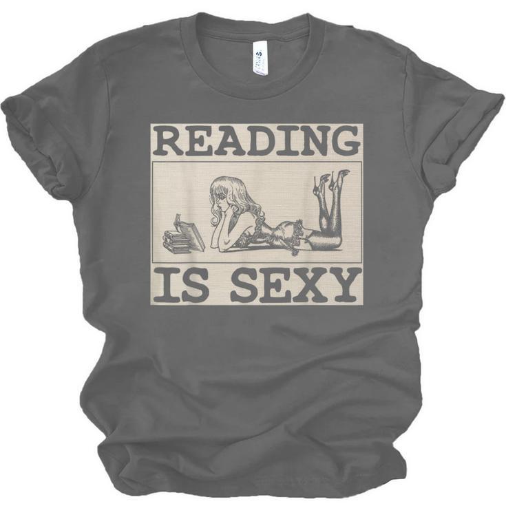 Hot Pin Up Girl Comic Book Vintage Reading Is Sexy Unisex Jersey T-Shirt