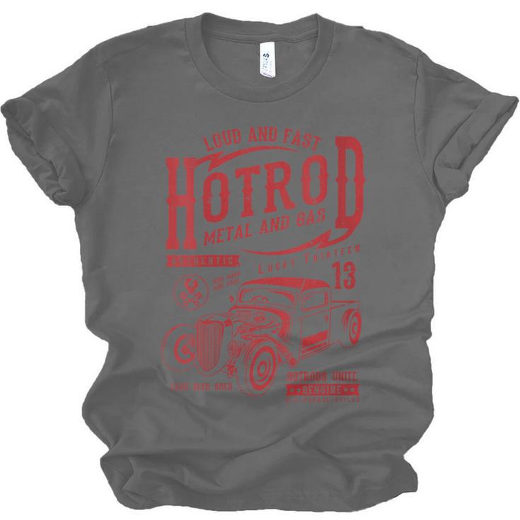 Hotrod Car Automotive Nostalgia Distressed Retro Unisex Jersey T-Shirt