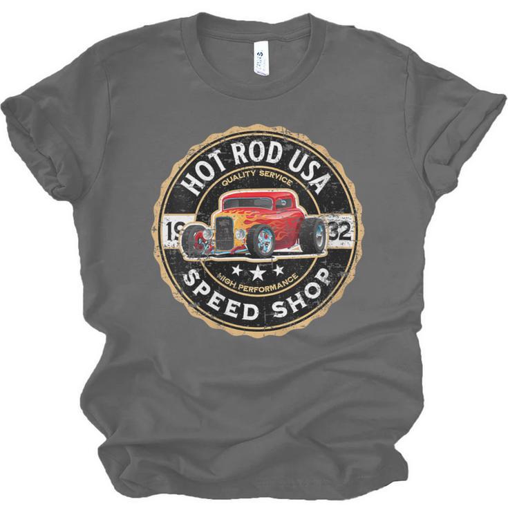 Hotrod Custom Car Automotive Nostalgia Distressed Unisex Jersey T-Shirt