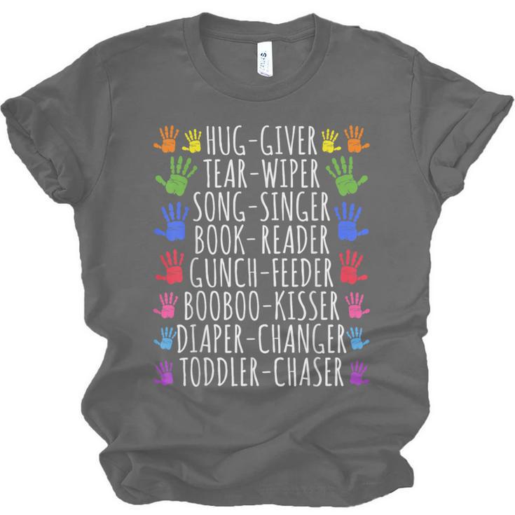 Hug Giver Book Reader Diaper Changer Daycare Teacher Unisex Jersey T-Shirt Hug Giver Book Reader Diaper Changer Daycare Teacher Unisex Jersey T-Shirt
