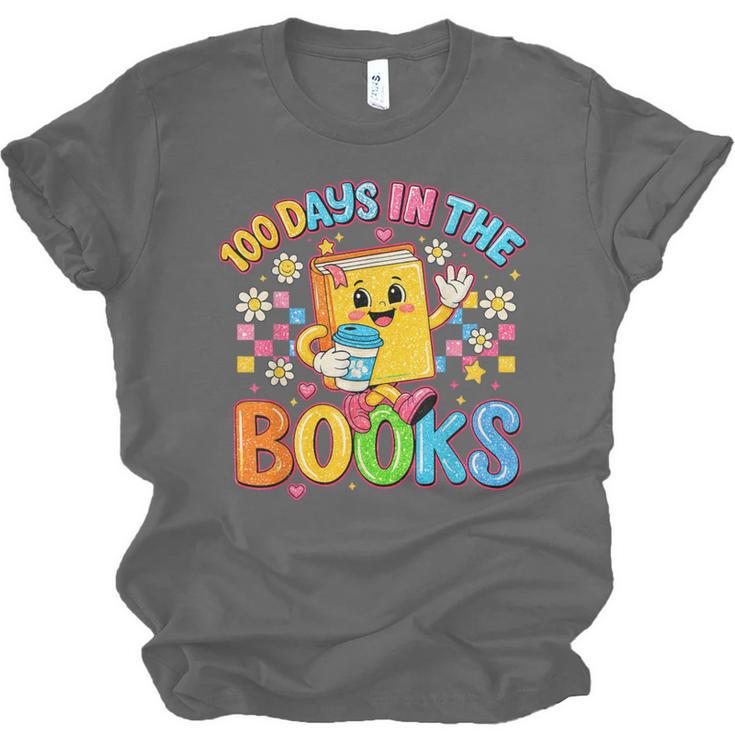 HUGvyn Preppy 100 Days In The Books Teacher Reading Coffee Unisex Jersey T-Shirt
