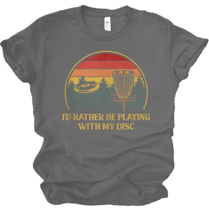 Id Rather Be Playing With My Disc Introvert Disc Golf Unisex Jersey T-Shirt Id Rather Be Playing With My Disc Introvert Disc Golf Unisex Jersey T-Shirt