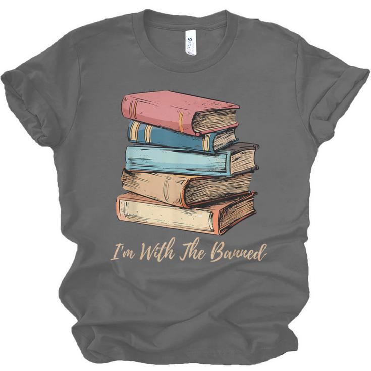 I'm With The Banned Read Banned Books Bookworm Men Women Unisex Jersey T-Shirt