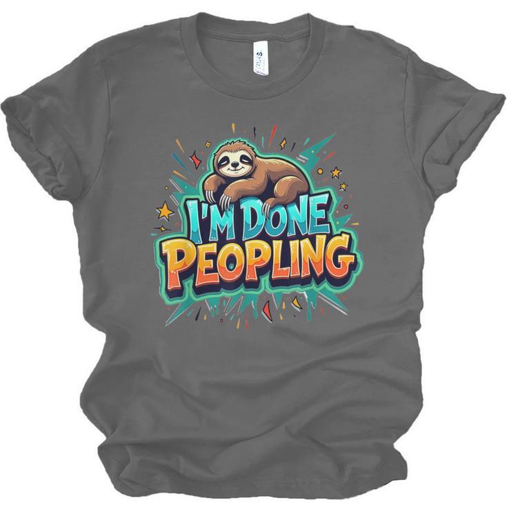 I'm Done Peopling Introvert Sloth Unisex Jersey T-Shirt I'm Done Peopling Introvert Sloth Unisex Jersey T-Shirt
