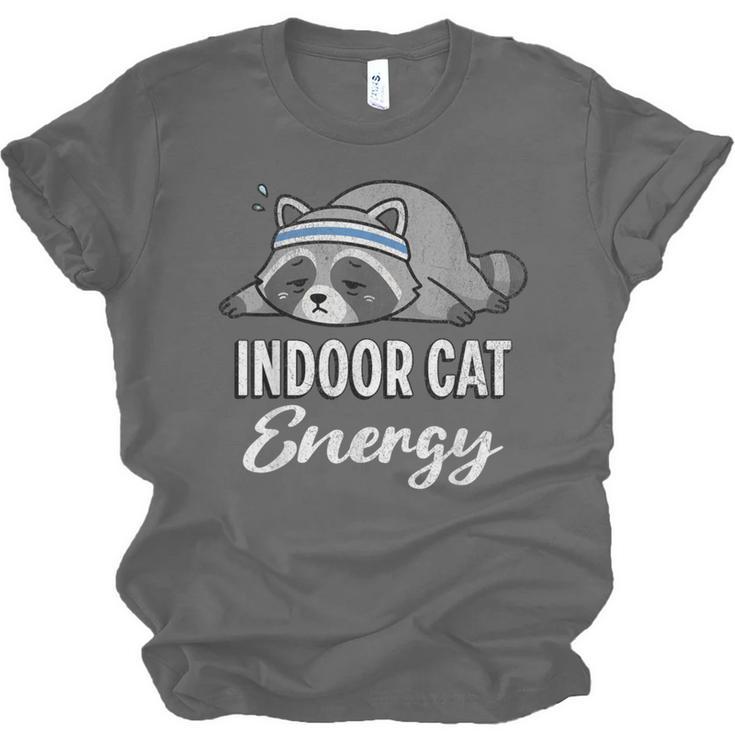Indoor Cat Energy Raccoon Introvert Anti Social Mascot Unisex Jersey T-Shirt Indoor Cat Energy Raccoon Introvert Anti Social Mascot Unisex Jersey T-Shirt