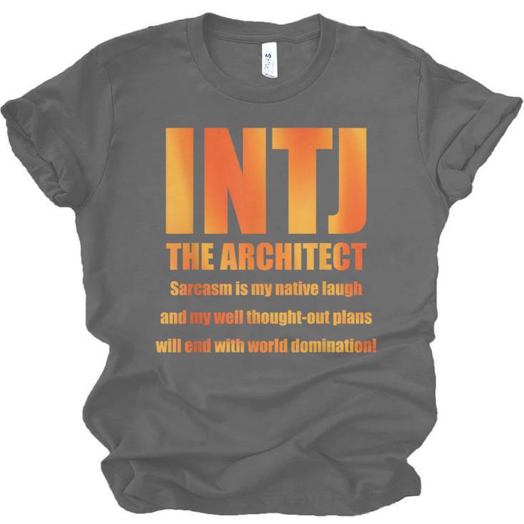 INTJ Architect Personality Introvert Sarcastic Orange Unisex Jersey T-Shirt INTJ Architect Personality Introvert Sarcastic Orange Unisex Jersey T-Shirt