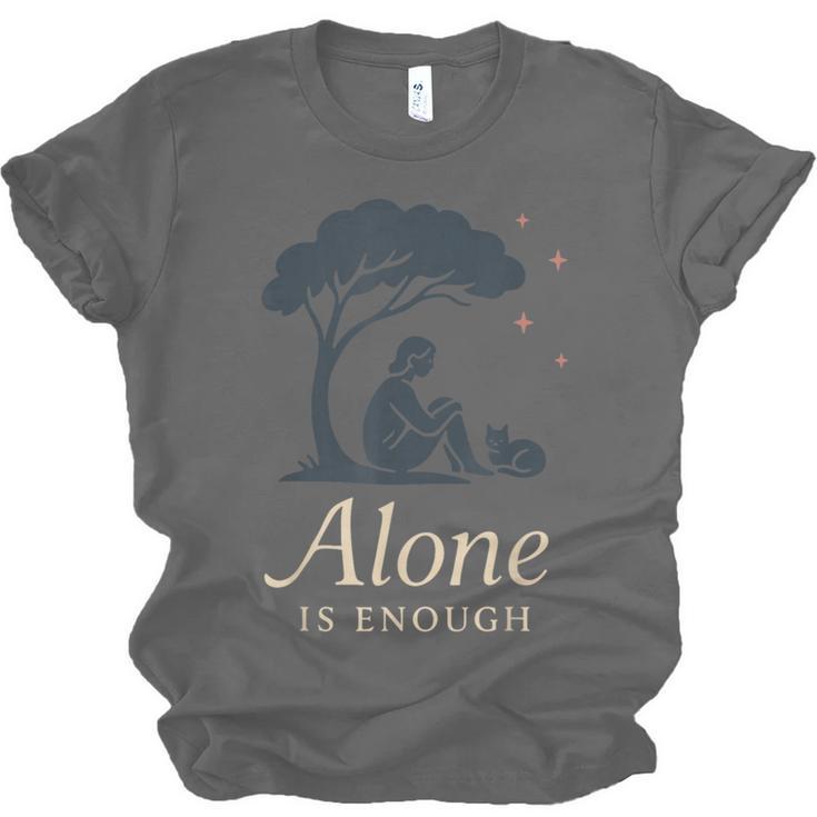 Introvert Alone Is Enough Social Battery Low Antisocial Unisex Jersey T-Shirt