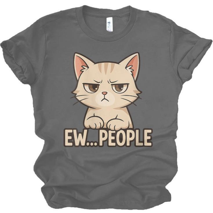 Introvert Anime Cat Ew People Unisex Jersey T-Shirt Introvert Anime Cat Ew People Unisex Jersey T-Shirt