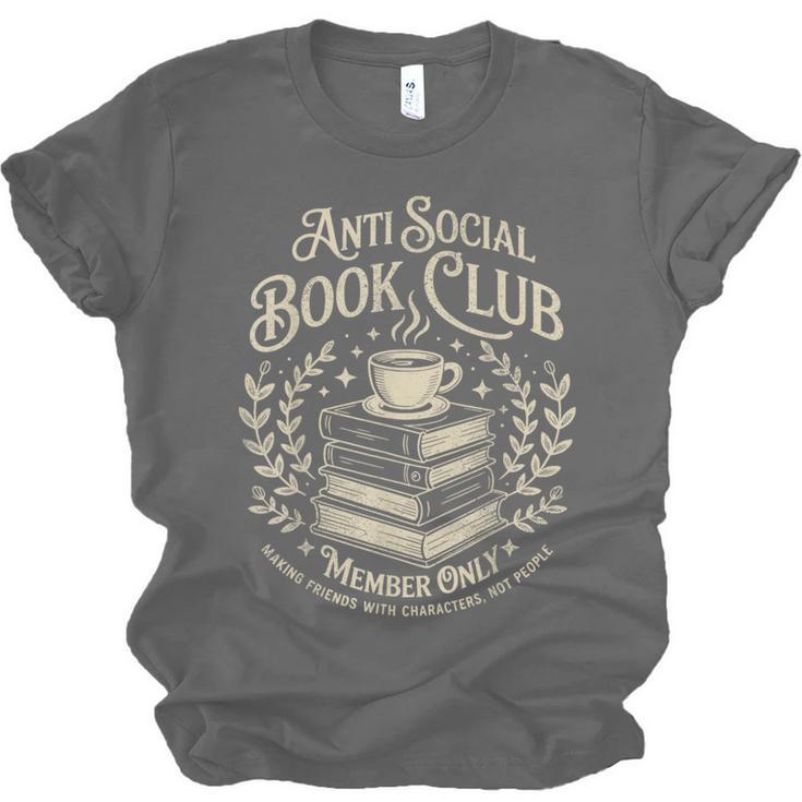 Introvert Books Club Member Coffee Book Lovers Vintage Unisex Jersey T-Shirt