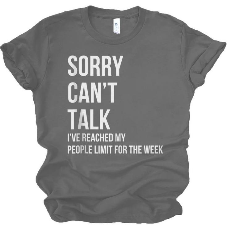 Introvert Can't Talk Reached People Limit For The Week Unisex Jersey T-Shirt Introvert Can't Talk Reached People Limit For The Week Unisex Jersey T-Shirt