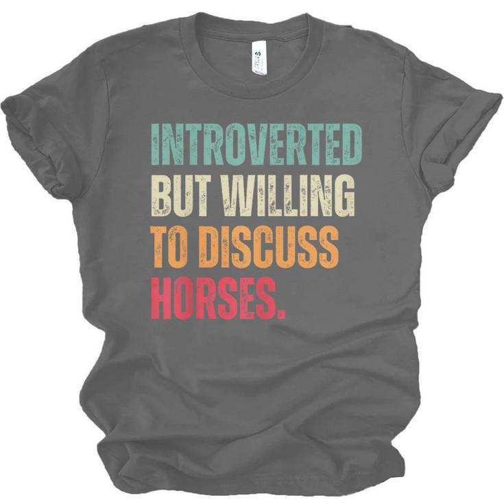 Introvert Cute Horse Lover Horse Riding Equestrian Unisex Jersey T-Shirt
