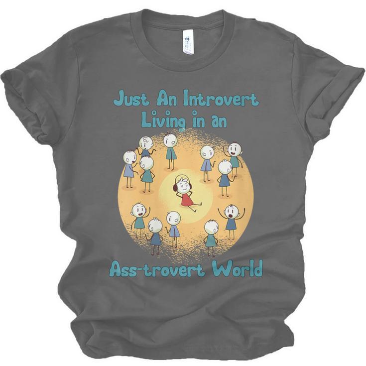 Introvert Extrovert Cartoon In Asstrovert World Unisex Jersey T-Shirt Introvert Extrovert Cartoon In Asstrovert World Unisex Jersey T-Shirt