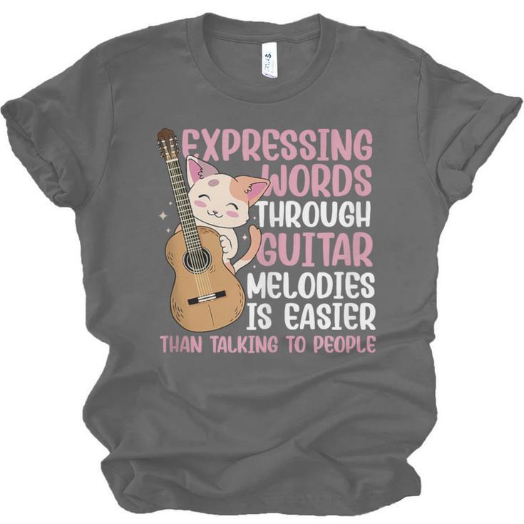 Introvert Guitarist Expressing Words Through Guitar Melody Unisex Jersey T-Shirt Introvert Guitarist Expressing Words Through Guitar Melody Unisex Jersey T-Shirt