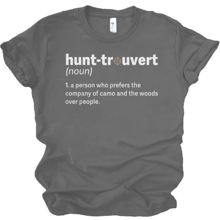 Introvert Hunter Definition Sarcastic Wildlife Hunting Humor Unisex Jersey T-Shirt