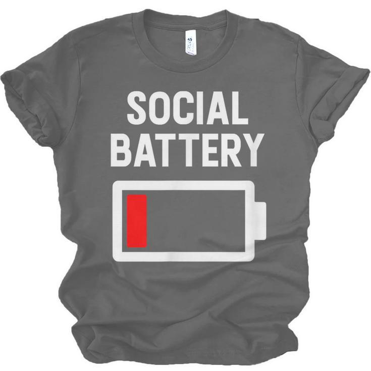 Introvert Low Social Battery Level Anti Social People Unisex Jersey T-Shirt