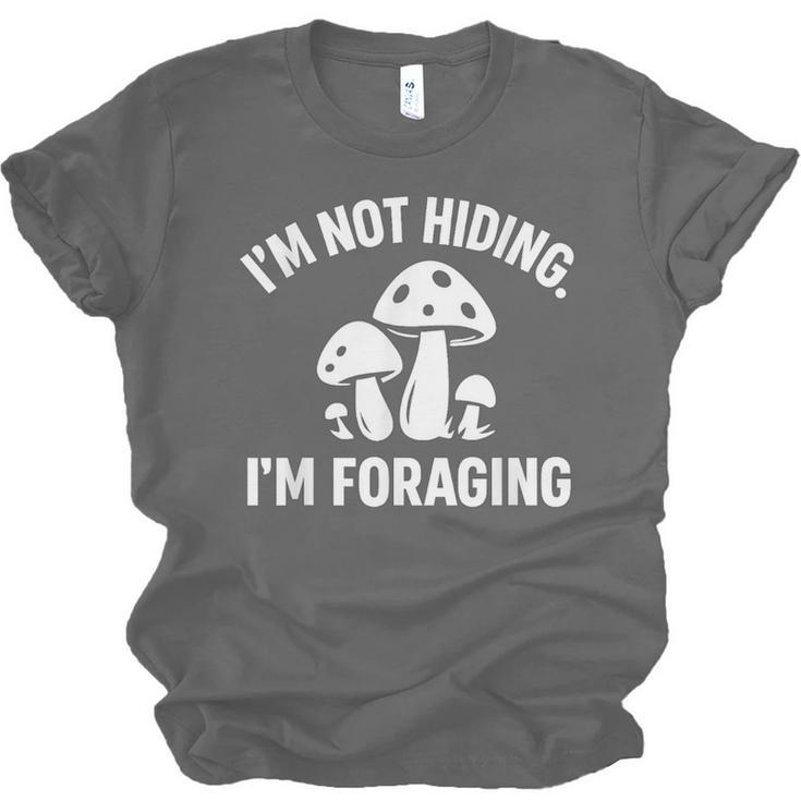Introvert Mushroom Forager Humor Unisex Jersey T-Shirt Introvert Mushroom Forager Humor Unisex Jersey T-Shirt
