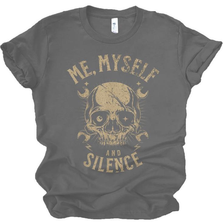 Introvert Relaxation Me Myself And Silence Skull Mechanic Unisex Jersey T-Shirt