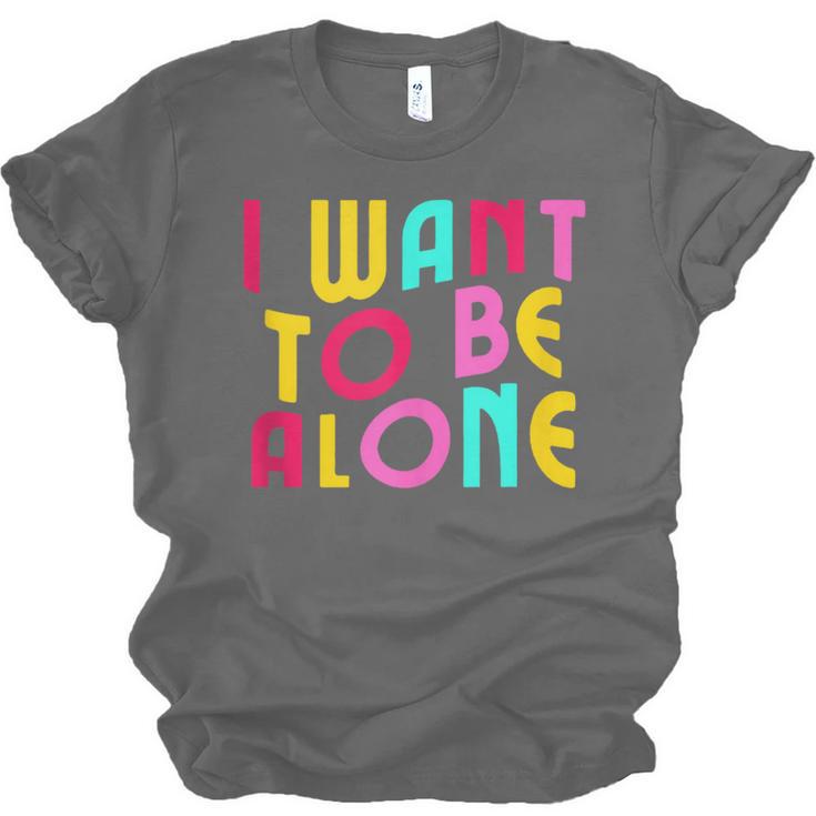Introvert I Want To Be Alone Retro Wavy Unisex Jersey T-Shirt Introvert I Want To Be Alone Retro Wavy Unisex Jersey T-Shirt