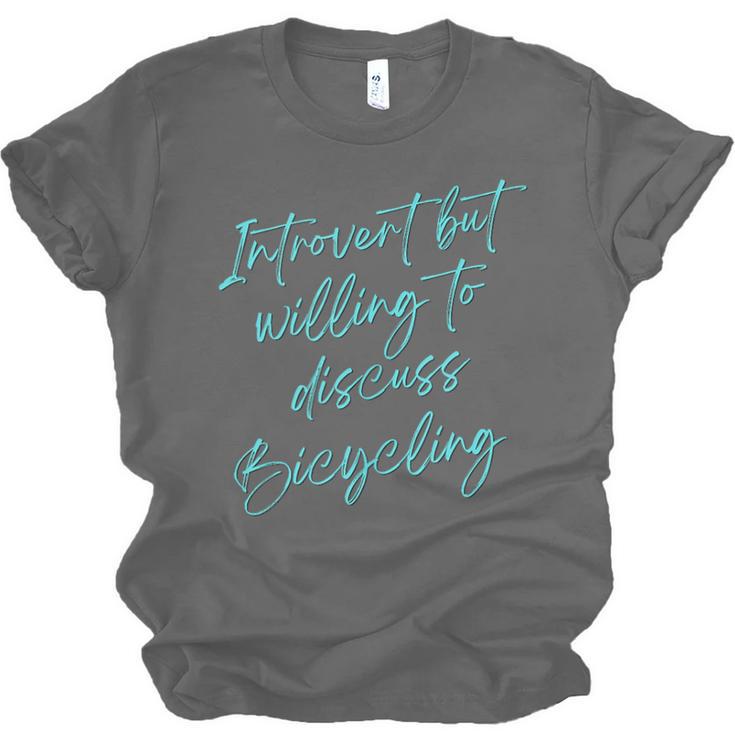 Introvert But Willing To Discuss Bicycling Unisex Jersey T-Shirt Introvert But Willing To Discuss Bicycling Unisex Jersey T-Shirt