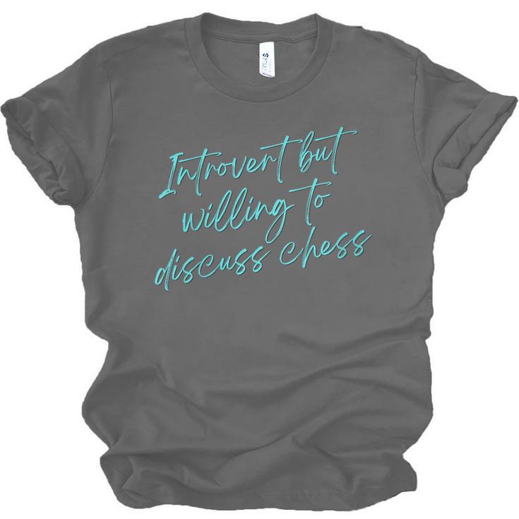Introvert But Willing To Discuss Chess Unisex Jersey T-Shirt Introvert But Willing To Discuss Chess Unisex Jersey T-Shirt