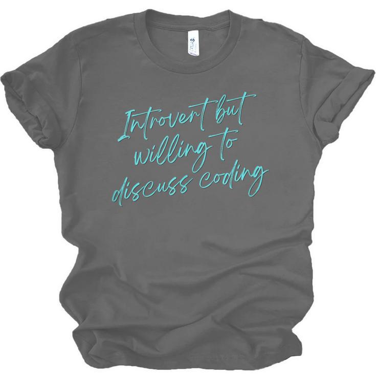 Introvert But Willing To Discuss Coding Unisex Jersey T-Shirt