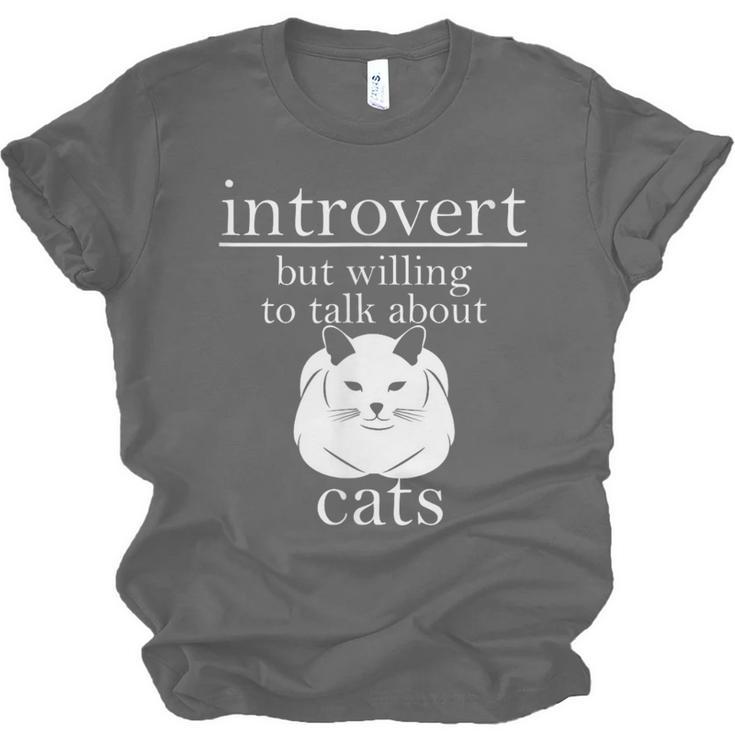 Introvert But Willing To Talk About Cats Unisex Jersey T-Shirt