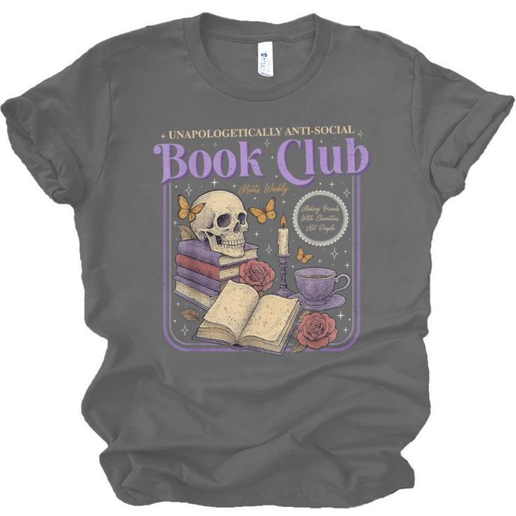Introverted Romance Unapologetically Anti-Social Book Club Unisex Jersey T-Shirt