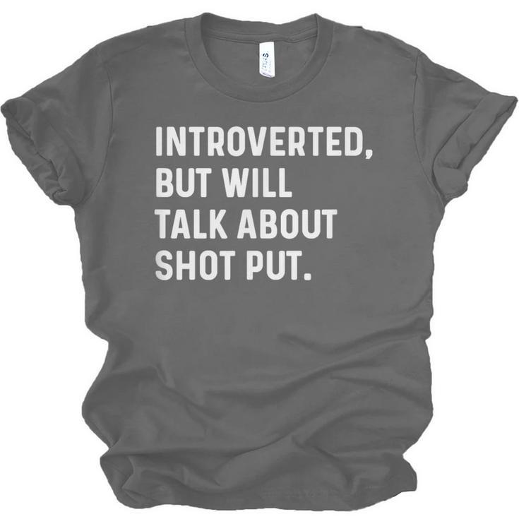 Introverted But Will Talk About Shot Put Track Field Thrower Unisex Jersey T-Shirt Introverted But Will Talk About Shot Put Track Field Thrower Unisex Jersey T-Shirt