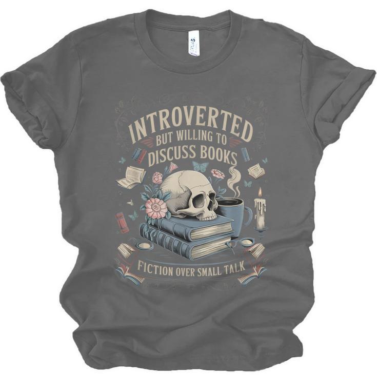 Introverted But Willing To Discuss Books Club Cozy Aesthetic Unisex Jersey T-Shirt Introverted But Willing To Discuss Books Club Cozy Aesthetic Unisex Jersey T-Shirt
