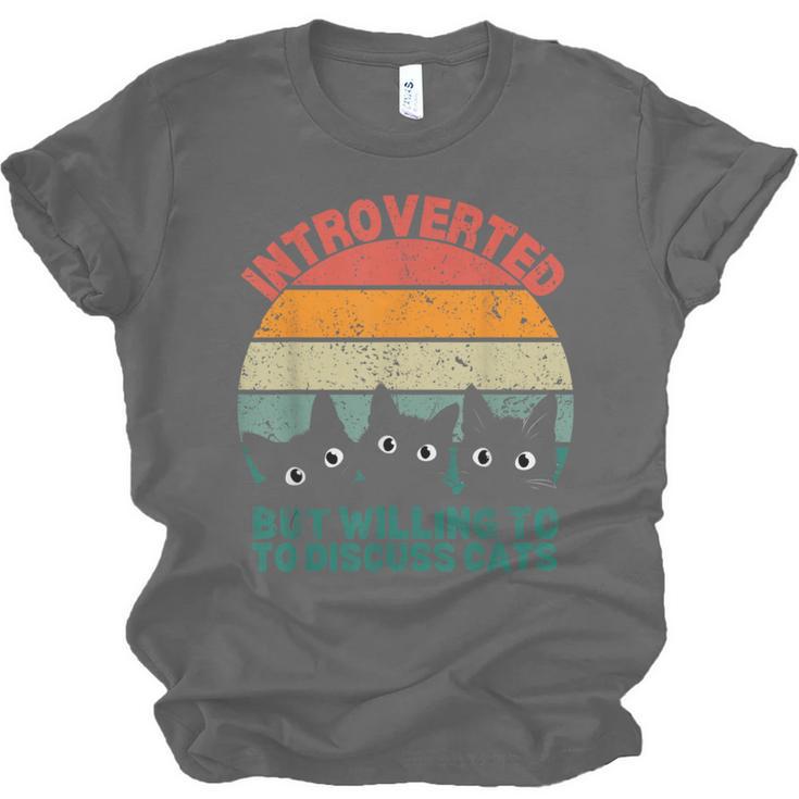 Introverted But Willing To Discuss Cats Unisex Jersey T-Shirt Introverted But Willing To Discuss Cats Unisex Jersey T-Shirt