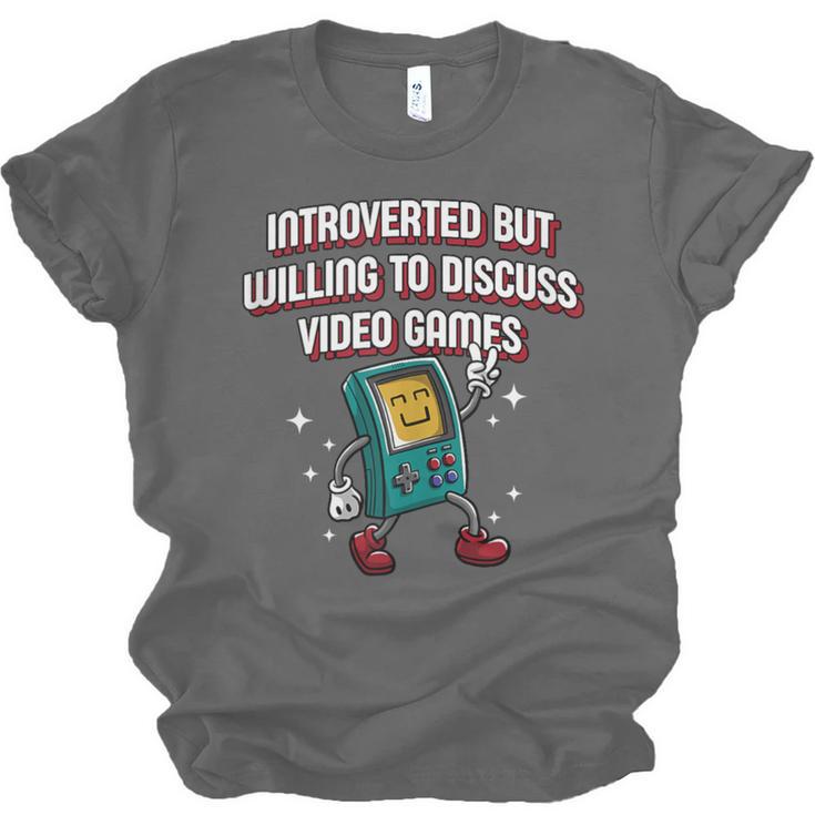 Introverted But Willing To Discuss Video Games Introvert Unisex Jersey T-Shirt