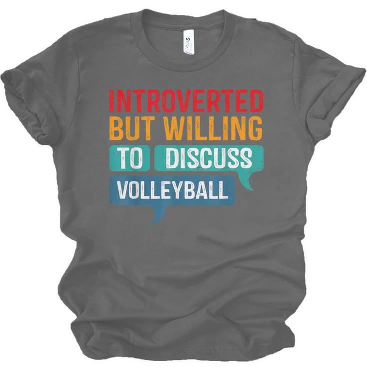 Introverted But Willing To Discuss Volleyball Unisex Jersey T-Shirt Introverted But Willing To Discuss Volleyball Unisex Jersey T-Shirt