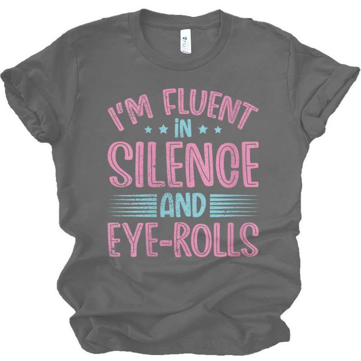 Introverts I'm Fluent In Silence And Eye-Rolls Unisex Jersey T-Shirt