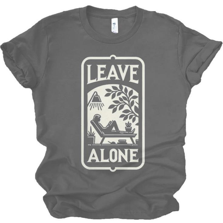 Introvert's Peaceful Solitude Graphic Leave Alone Quiet Unisex Jersey T-Shirt Introvert's Peaceful Solitude Graphic Leave Alone Quiet Unisex Jersey T-Shirt