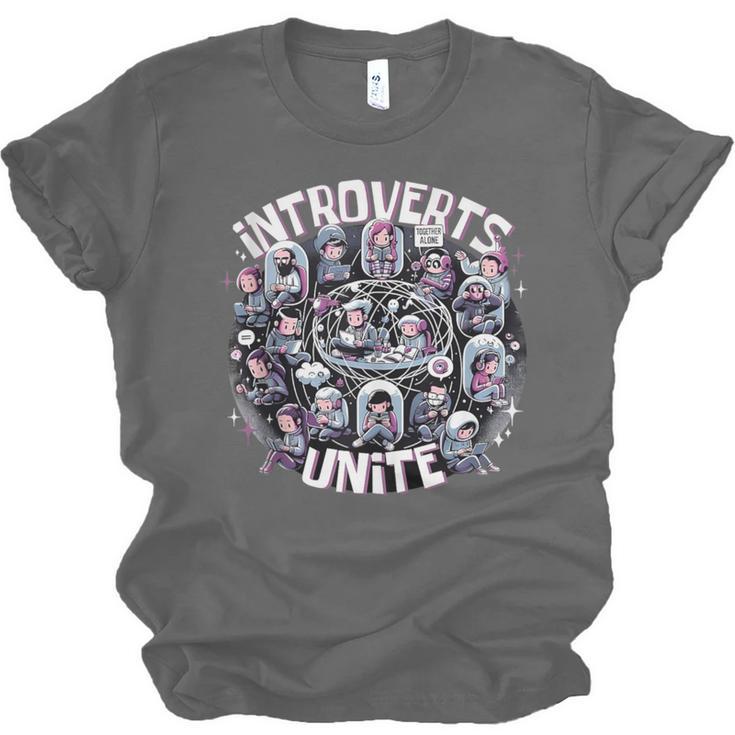 Introverts Unite Quirky Solitude Unisex Jersey T-Shirt Introverts Unite Quirky Solitude Unisex Jersey T-Shirt