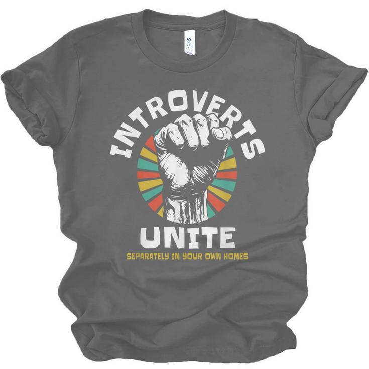 Introverts Unite Separately Own Homes Emblem Unisex Jersey T-Shirt