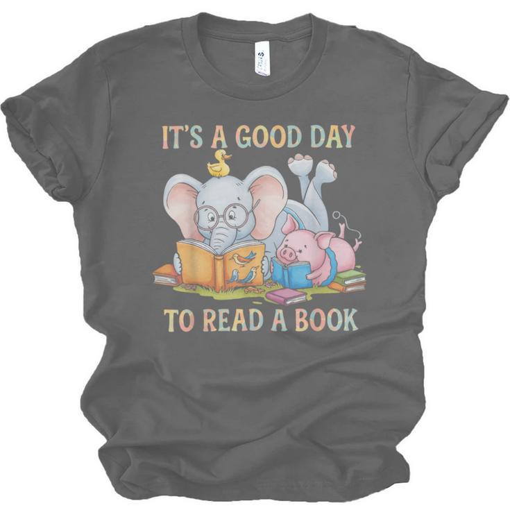 Its A Good Day To Read A Book Cute Pig & Elephant Adventure Unisex Jersey T-Shirt