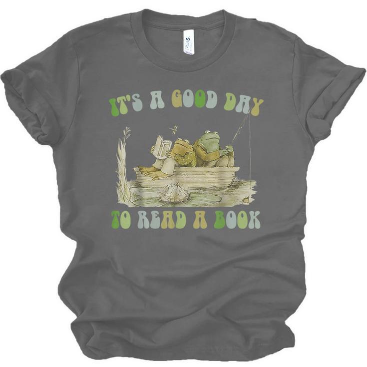 It's A Good Day To Read A Book Shirt Frog Reading Book Unisex Jersey T-Shirt