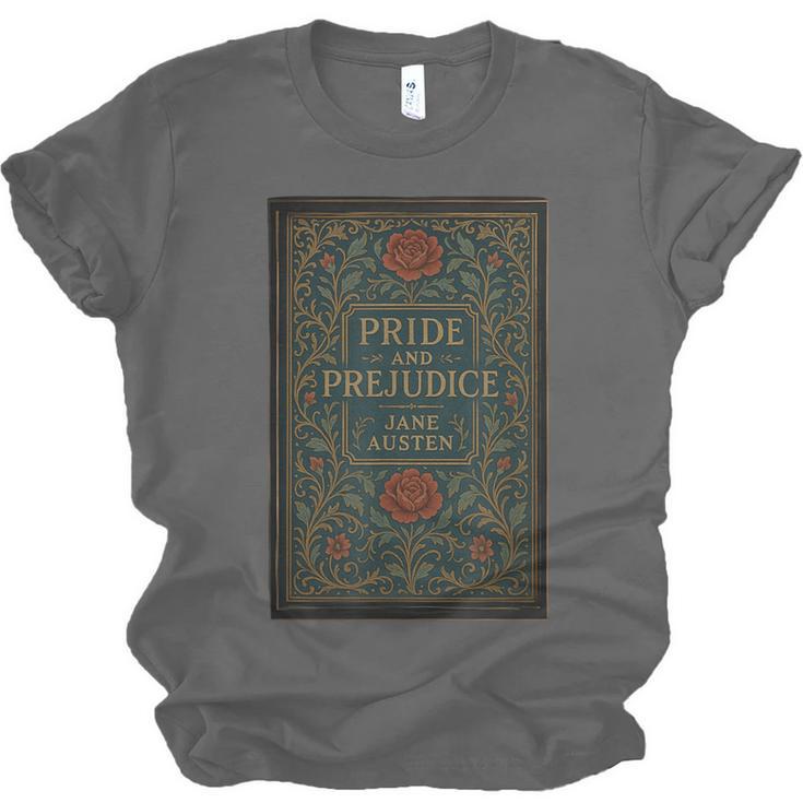 Jane Austen Pride And Prejudice Cover Mr Darcy Book Lovers Unisex Jersey T-Shirt