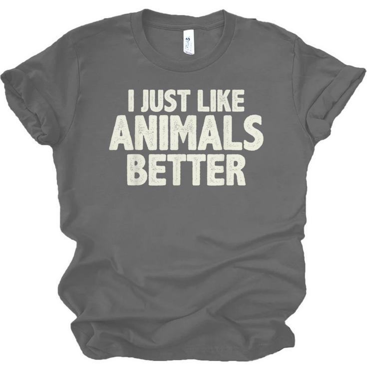 I Just Like Animals Better I Introvert Unisex Jersey T-Shirt I Just Like Animals Better I Introvert Unisex Jersey T-Shirt