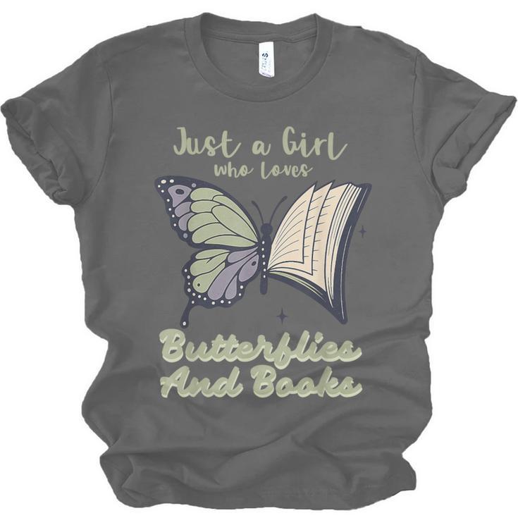 Just a Girl Who Loves Butterflies And Books Butterfly Unisex Jersey T-Shirt