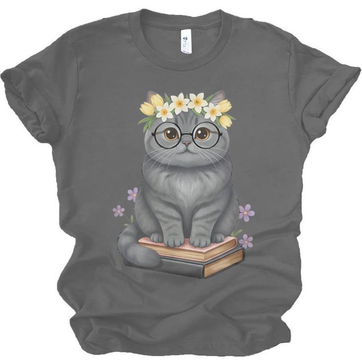 Just A Girl Who Loves Cats & Books Bookish Women Unisex Jersey T-Shirt